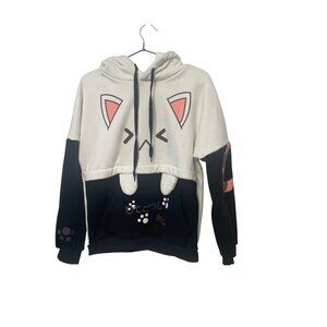 Harajuku Pink Kitten Hoodie With Cat Paw Prints & Ears Design Kawaii Anime